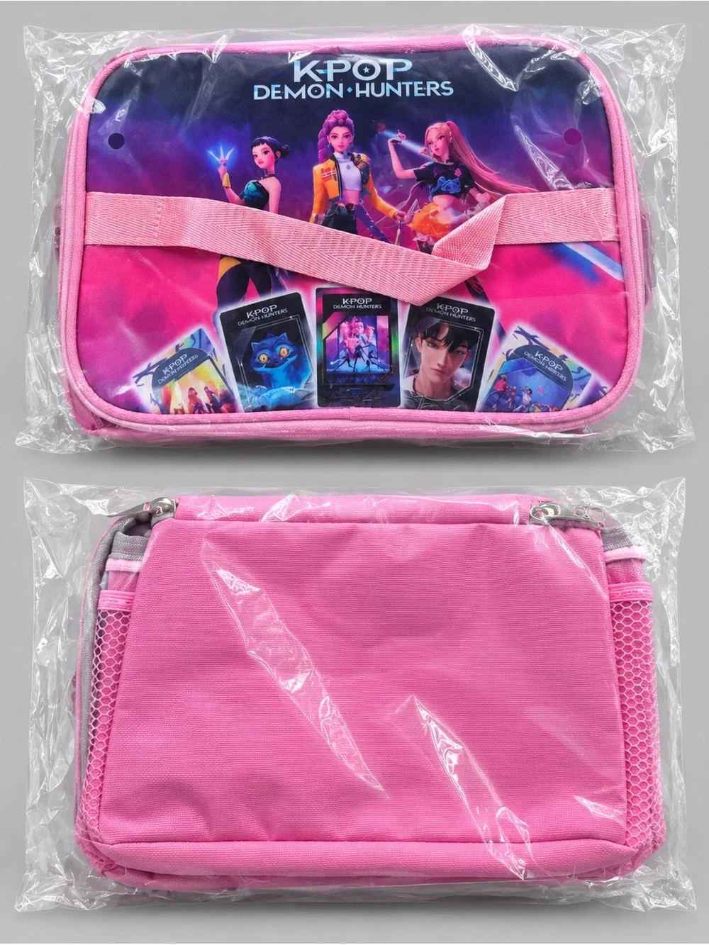 KPOP Demon Hunters Large Insulated Lunch Box with Shoulder Strap – Pink